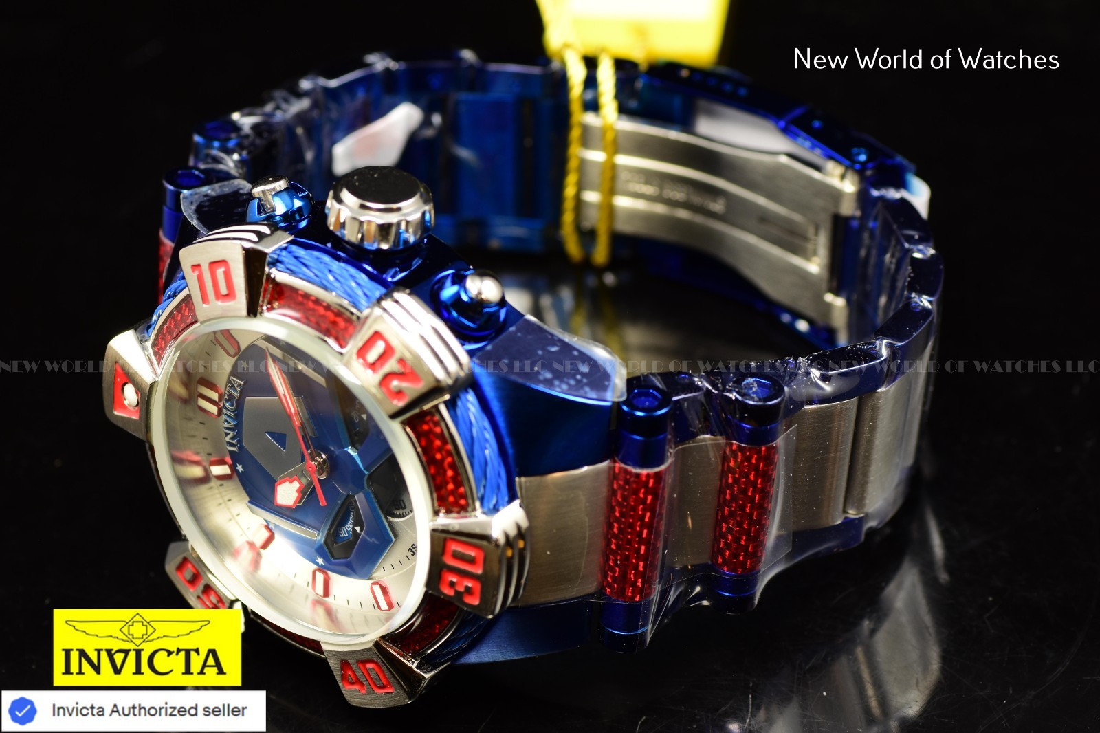 Invicta Men’s Marvel Captain America LTD ED 52mm Chronograph SS Blue/Red Watch