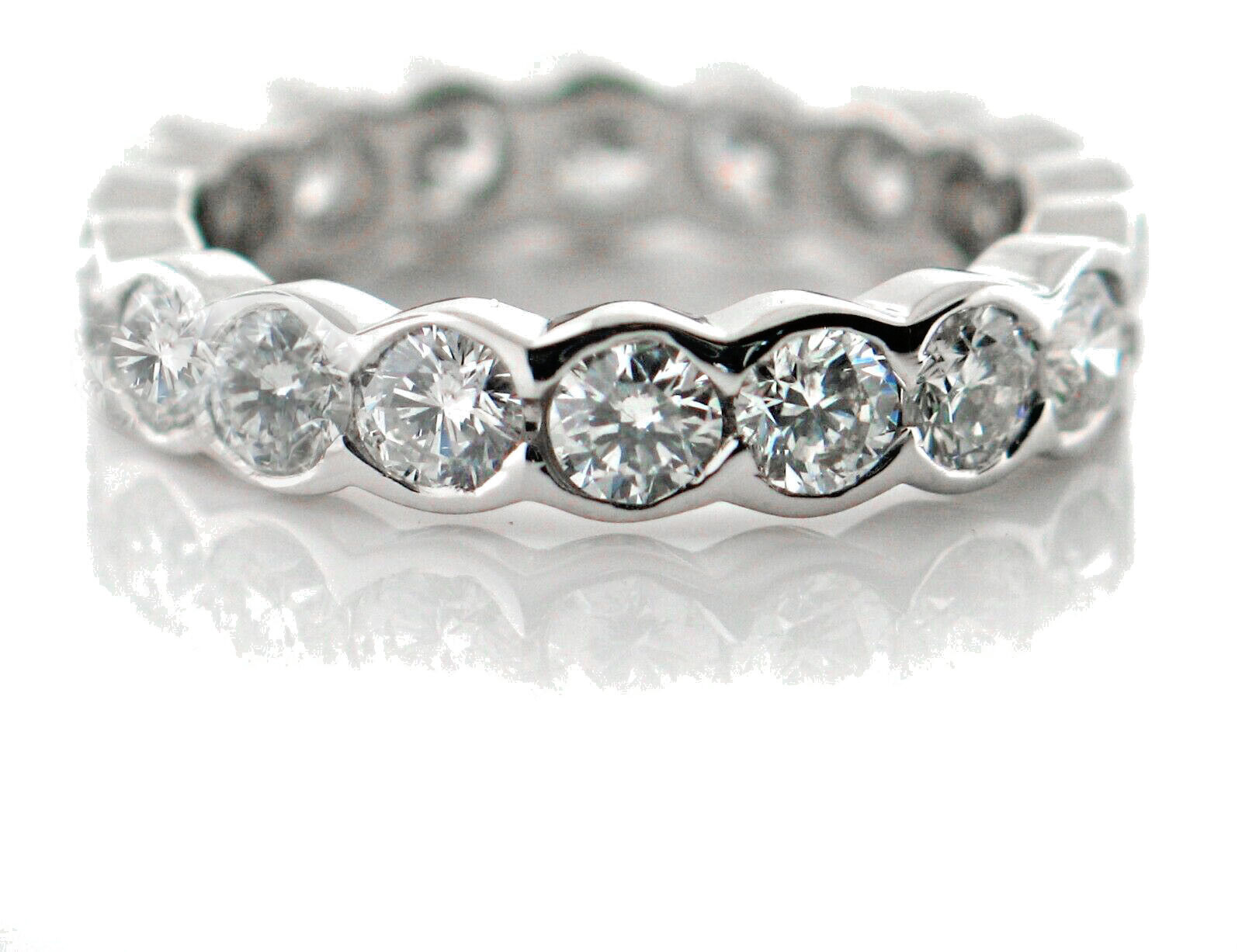 2.88 CT Natural Round Cut Diamond Lady’s Eternity Band VS2-SI1/F 14K White Gold