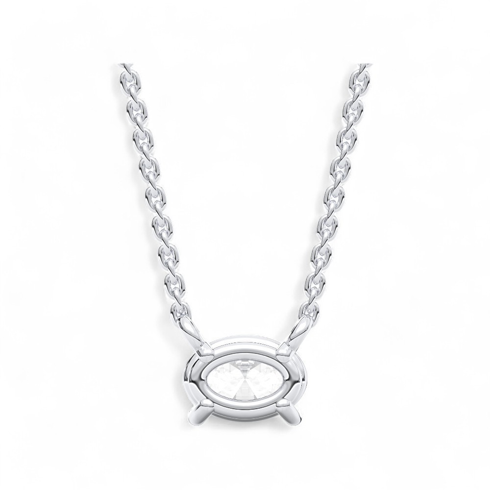 0.25Ct Oval Moissanite Pendant Necklace 925 Silver/10K 14K Gold 18″ Solitaire