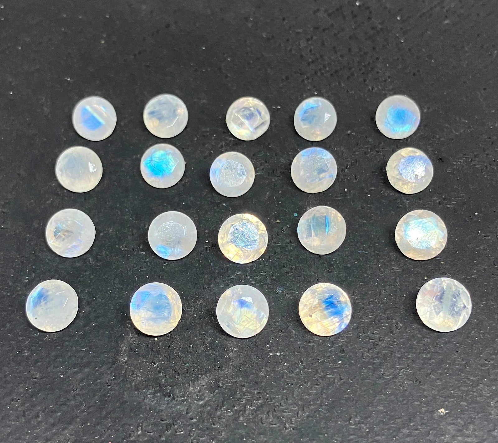 AAA Natural Rainbow Moonstone Round Cut Loose Gemstone For Making All Jewelry
