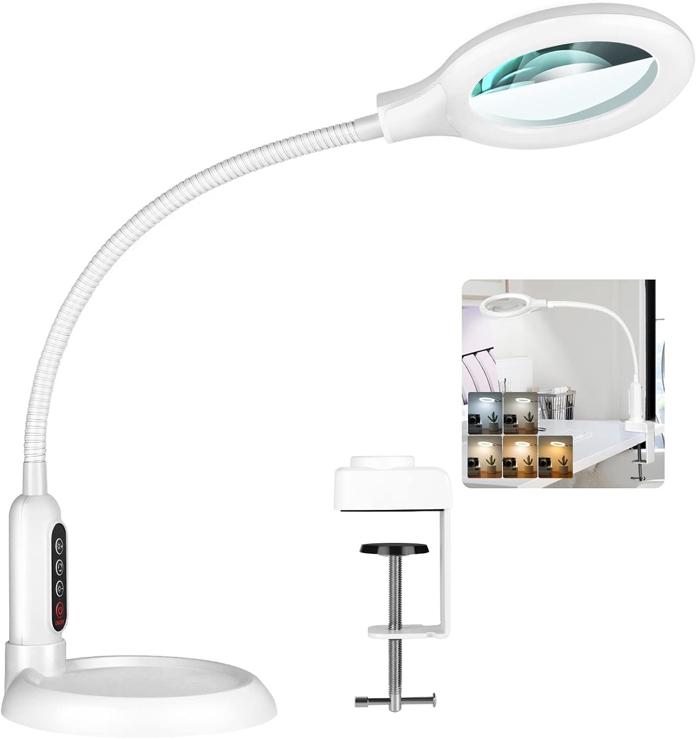 Flexible Gooseneck LED Desk Lamp Hands Free