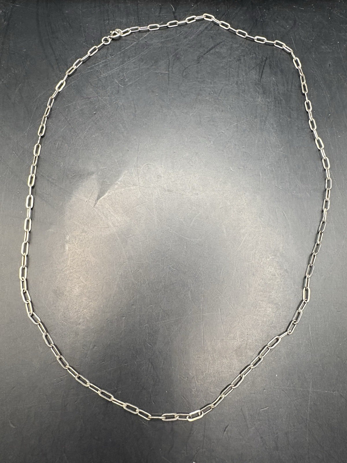 Vintage 20” Sterling Silver Paperclip Link Chain Necklace Estate 925