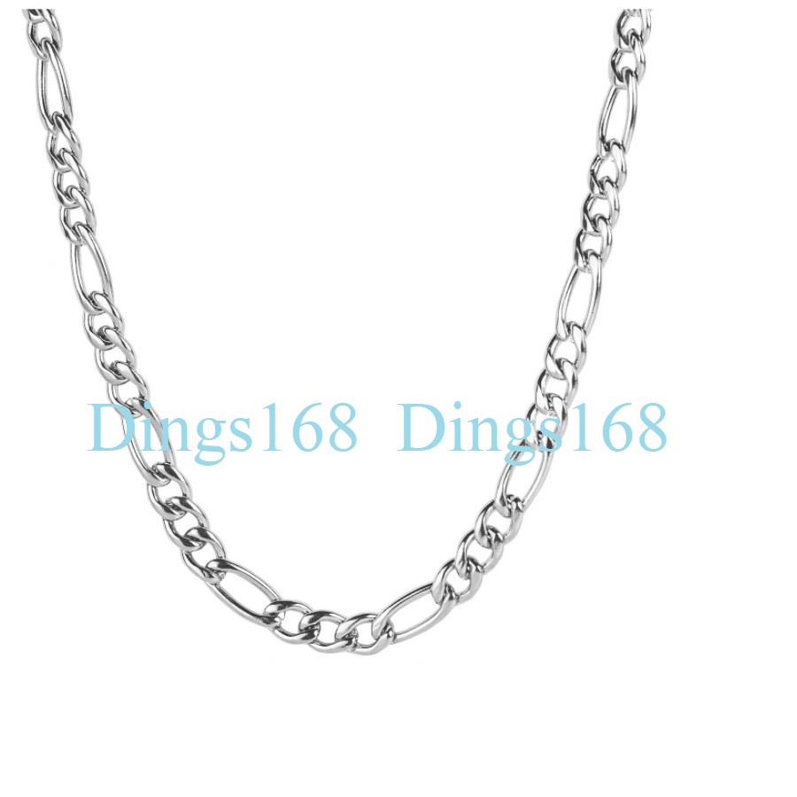 Unisex Genuine 925 Sterling Silver 26″ 3.8mm Italian Figaro Chain Necklace E139