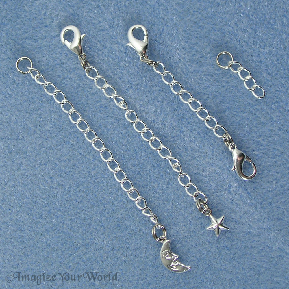 SILVER-PLATED/Tone Safety or EXTENDER CHAIN Custom Handmade Ur Style/Length B3L