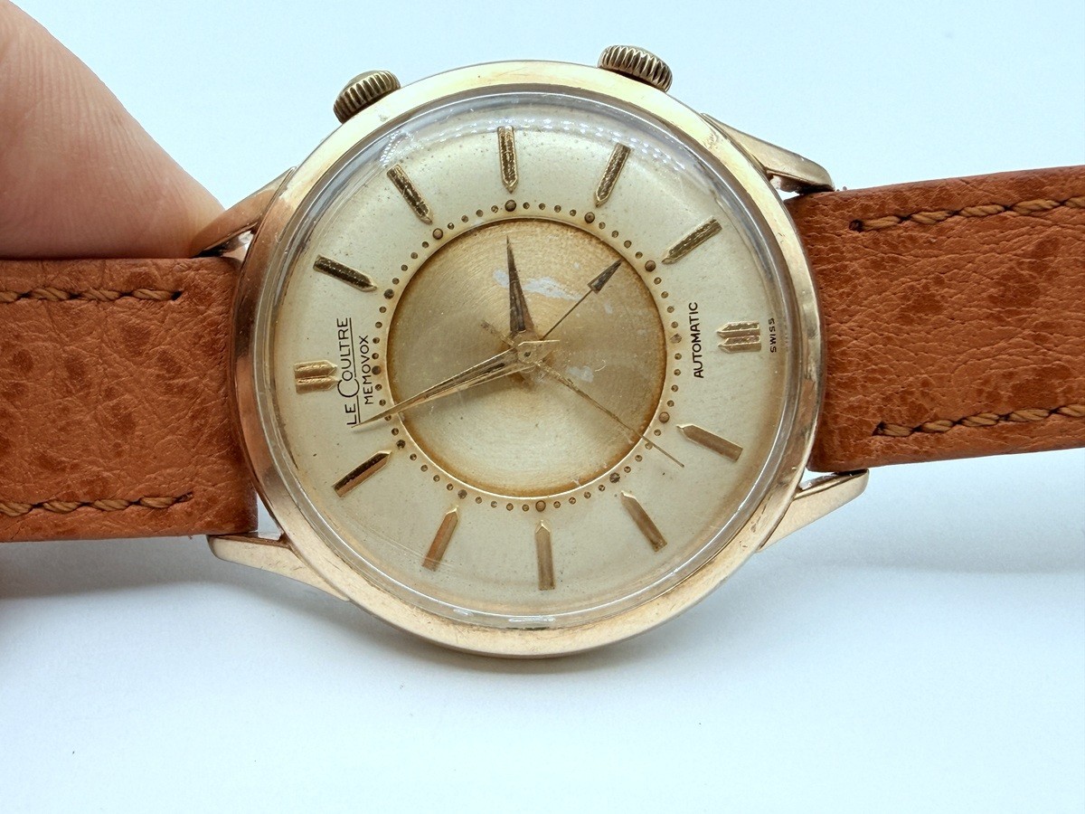1950s JAEGER-LECOULTRE AUTOMATIC MEMOVOX ALARM ORIGINAL DIAL K815 JUMBO 38mm BOX