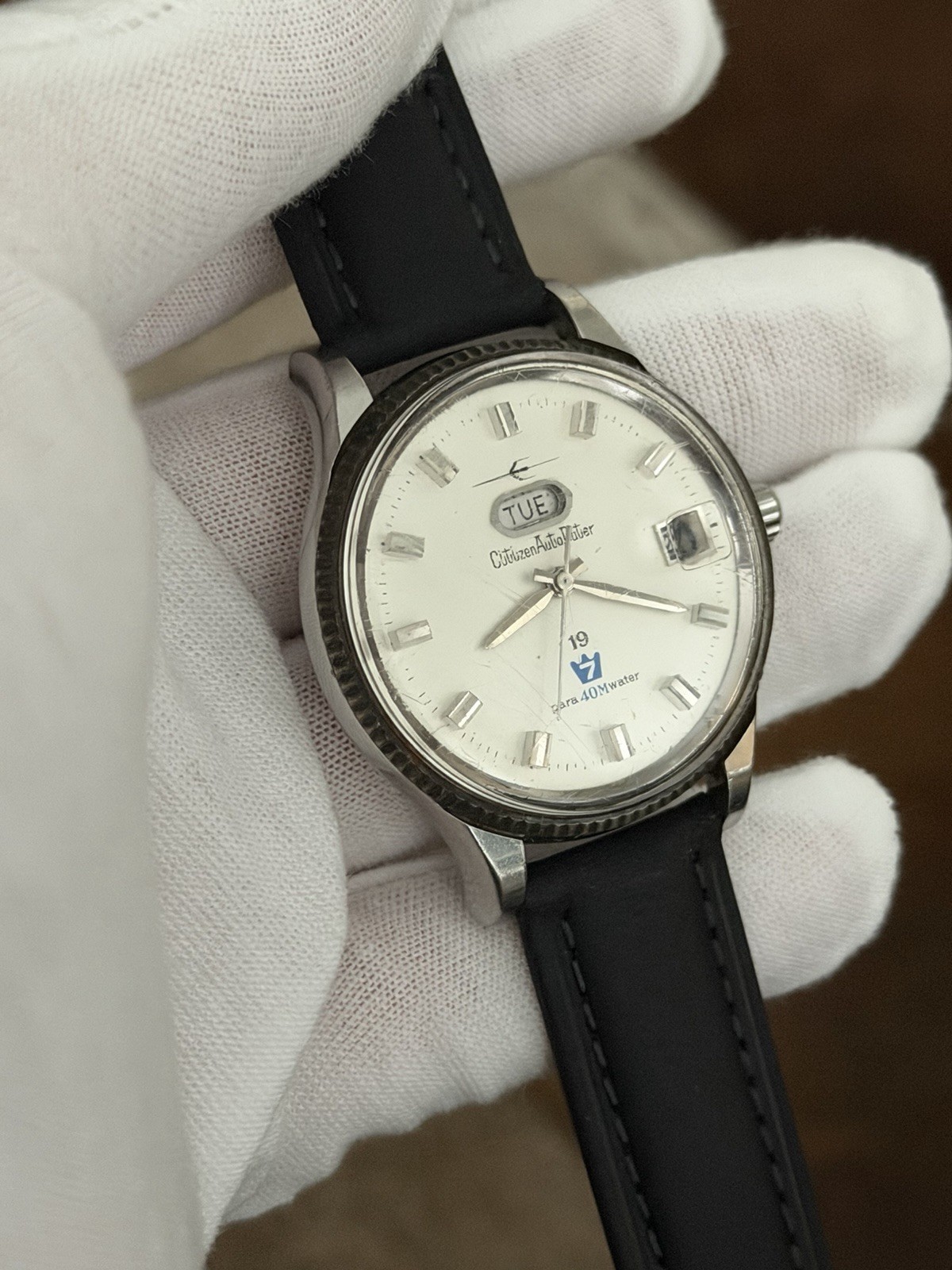 Rare Vintage Citizen Auto Dater Men’s 19J Automatic Classic Dress Watch JDM 60s