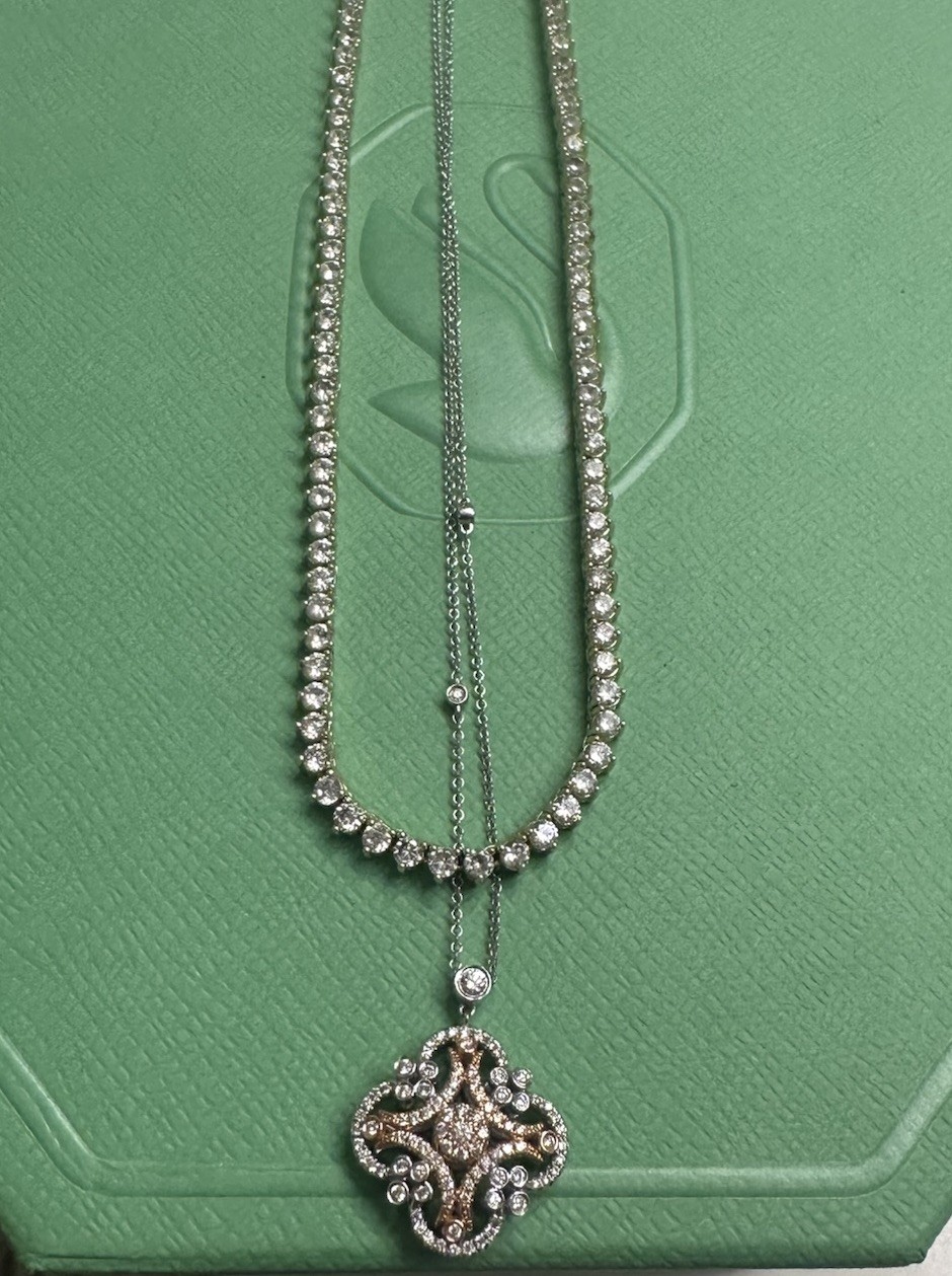 Gabriel and Co. 14k White and Rose Gold Necklace