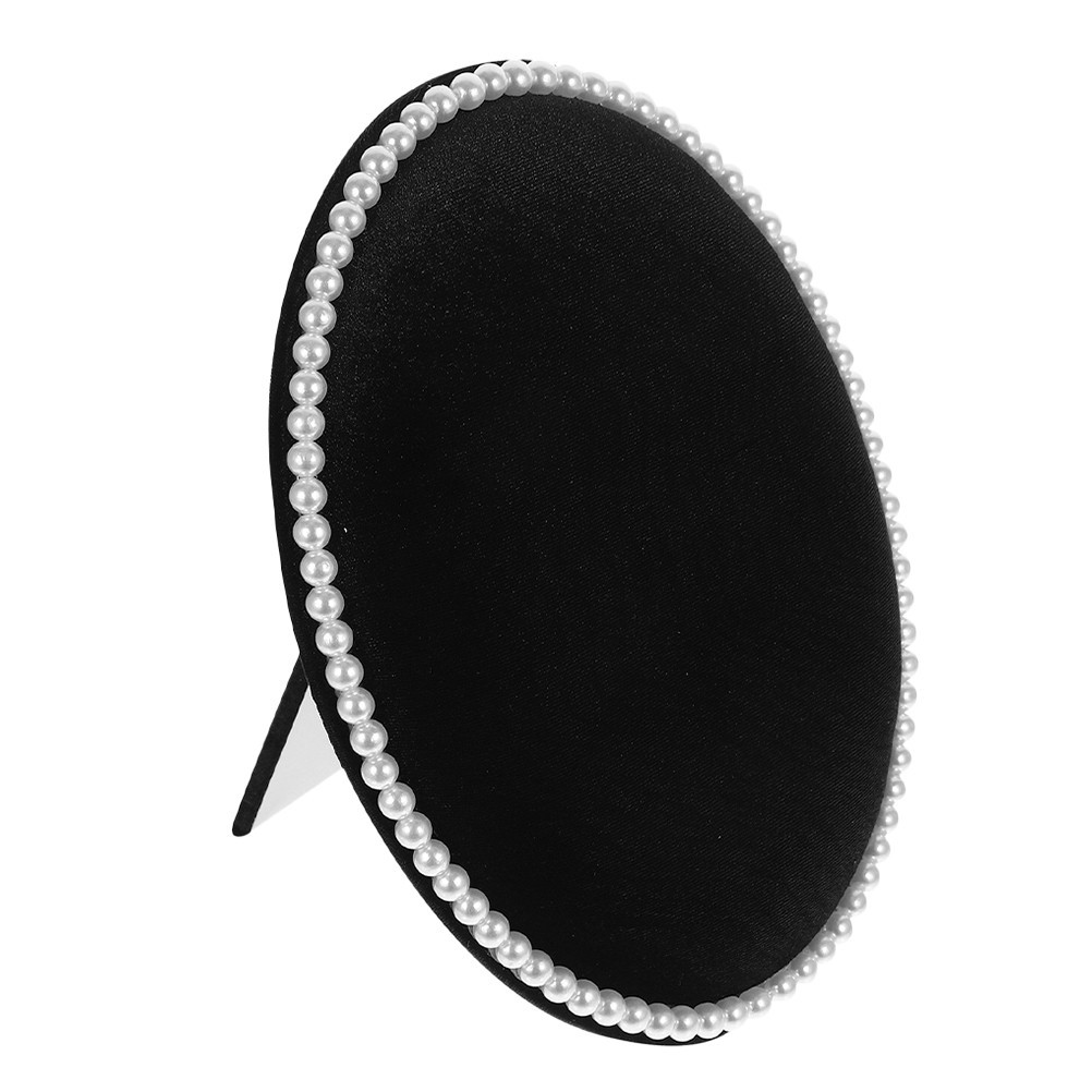 Earring Display Rack Black Jewelry Organizer Oval Shape Soft Touch
