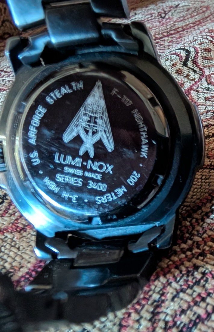 LUMINOX 3400 USAF Stealth F-117 Nighthawk Mens Swiss Watch PVD Stainless Steel