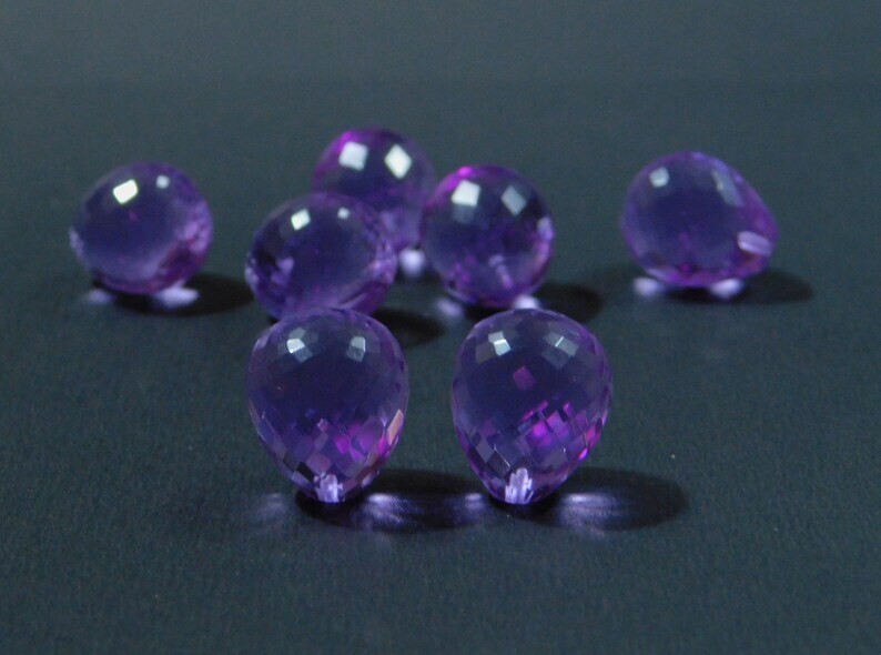 10 Ps Hydro Spinel Purple Tear Drop Beads Faceted Briolette Jewelry Make 16x14MM