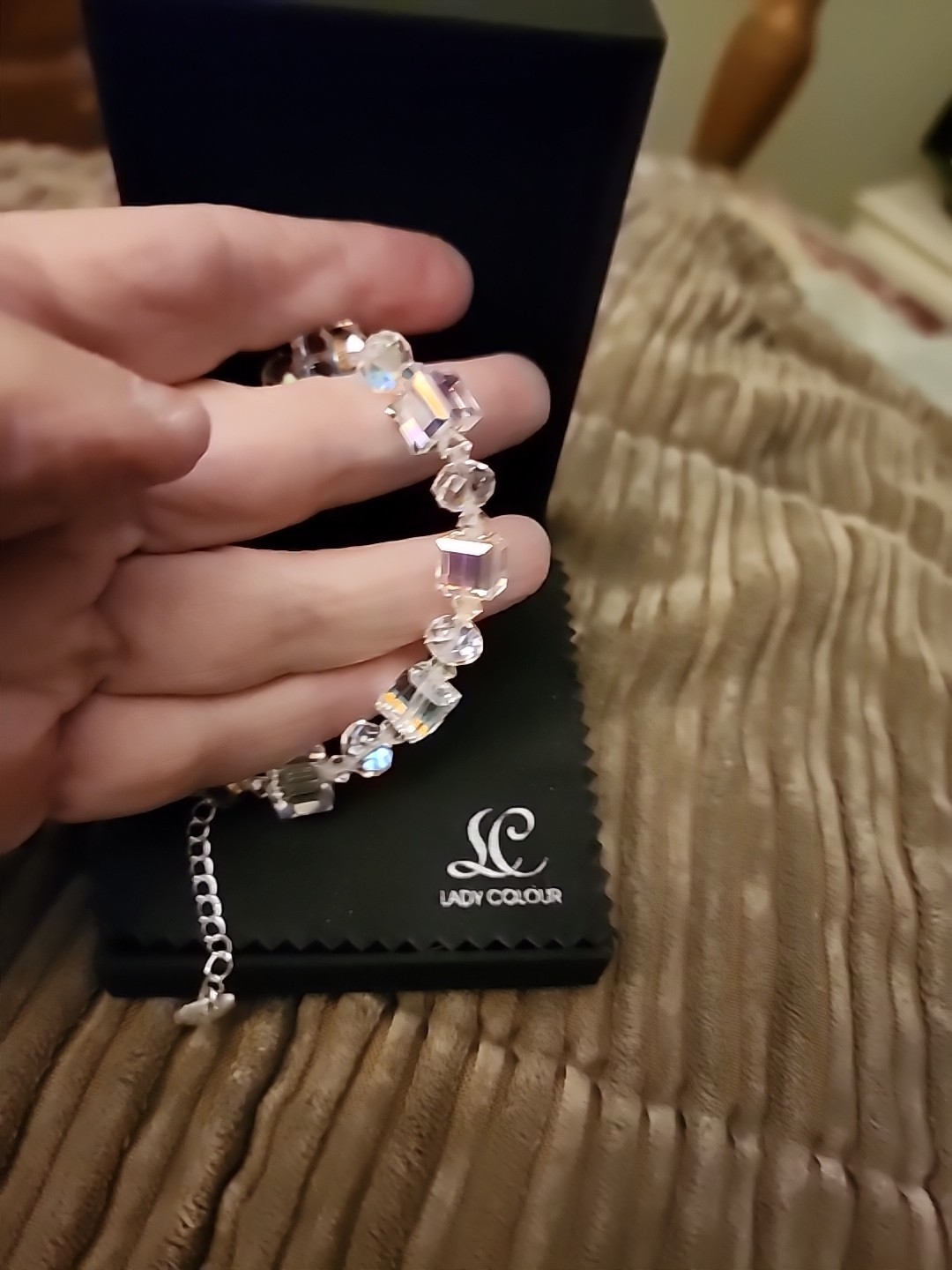 Lady Colour Crystal Bracelet AB Gorgeous Sparkling Jewelry Gift New In Box
