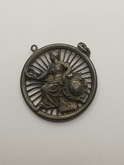 1930’s Seated Lady Charm Pendant 3/4 ounce W. Muller 140 Kin
