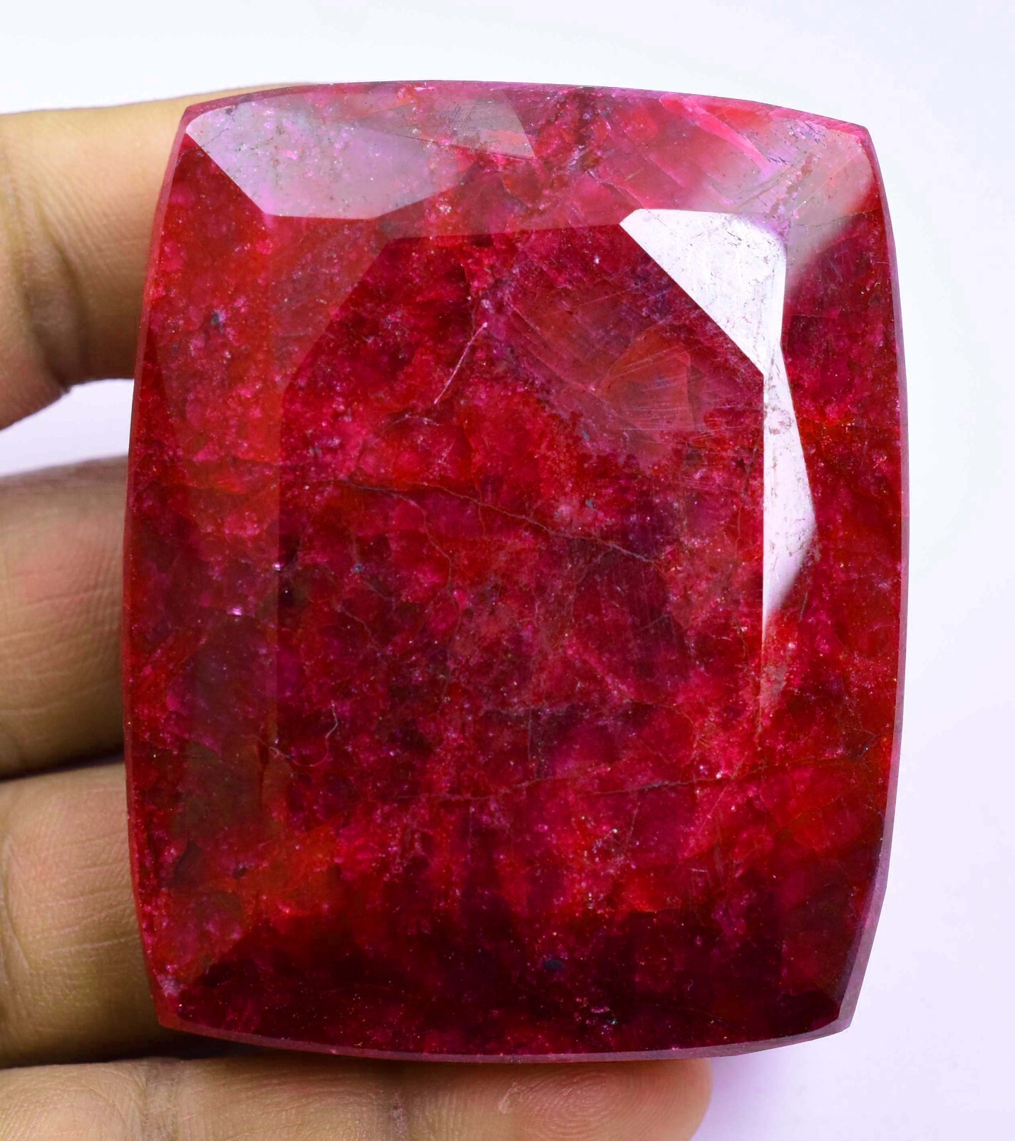 739.5 CT Natural Huge Red Ruby Certified Earth-Mined Cushion Cut Loose Gemstone