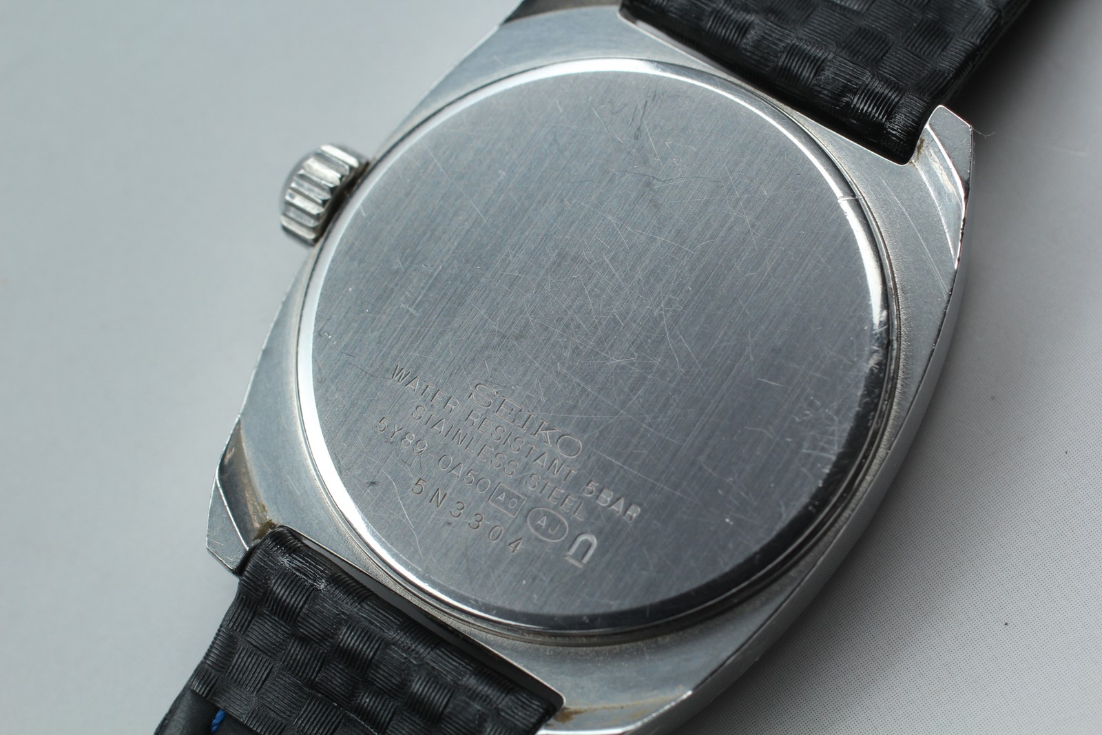 Vintage [Exc+5] Seiko SUS 5Y89-0A50 Blue Dial Quartz Men’s Watch From JAPAN