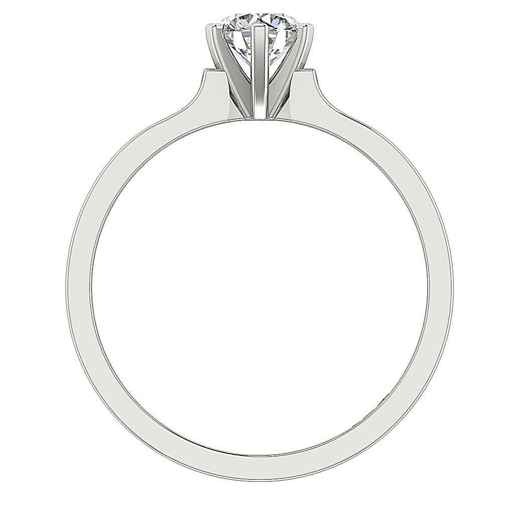 Solitaire Anniversary Ring SI1 G 1/2 Ct Round Cut Diamond 14K White Gold 5.90 MM