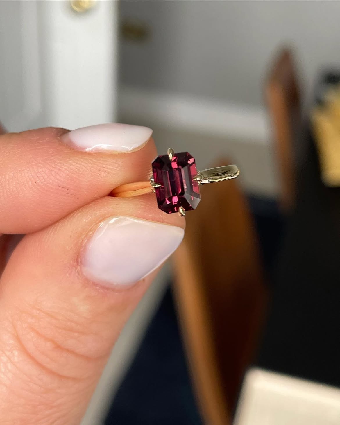 5.00 Ct Natural Ruby & Engagement Ring Solid 14K Yellow Gold All Sz