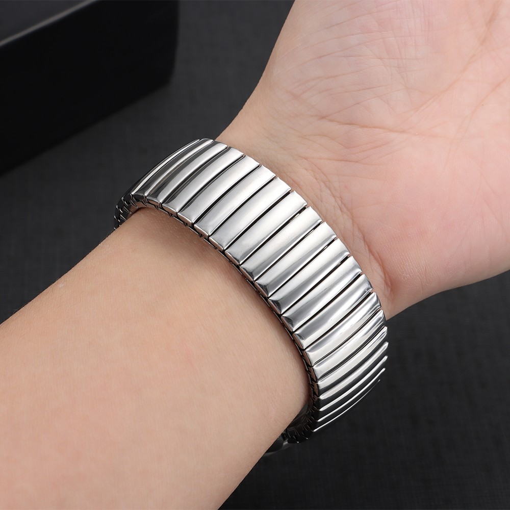 12 14m 16 18 20 22mm Stainless Steel Elastic Watch Band Metal Expansion Straps