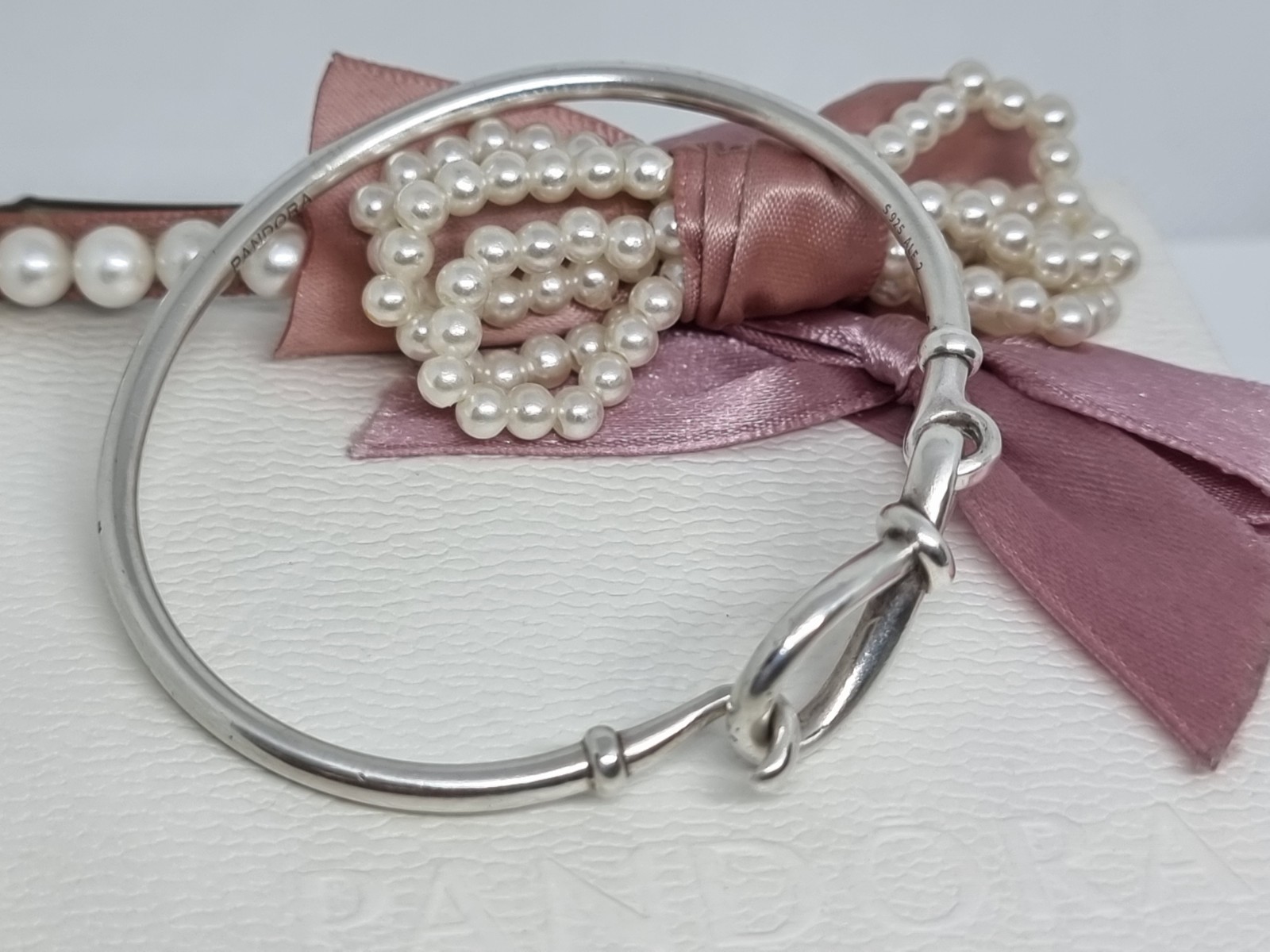 Genuine Pandora Silver Infinity Knot Bangle Size 2 💕 17.5cm