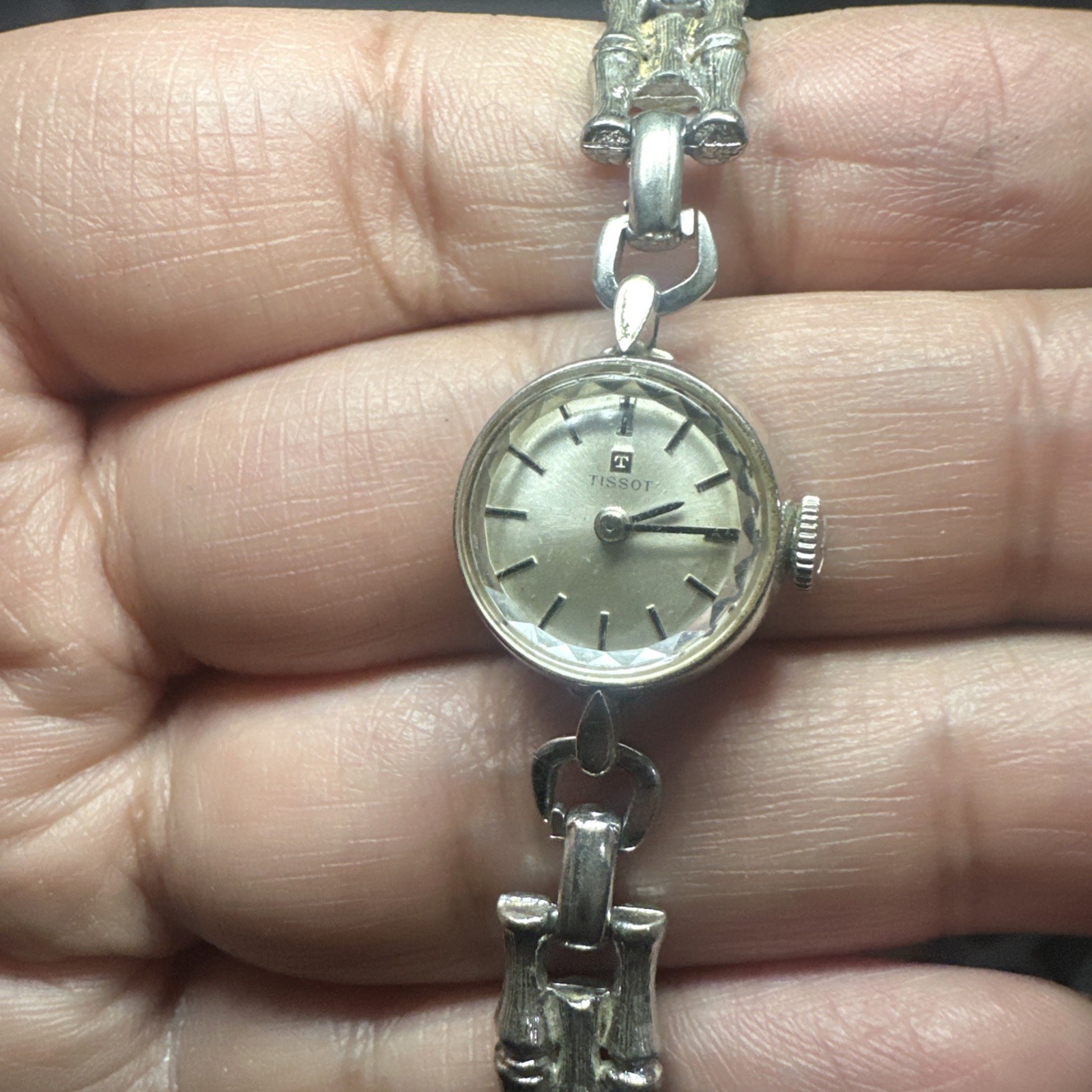 Working VTG Tissot Ladies 10K RGB Silver watch 16mm Manual Wind Fit 6in Rare Run