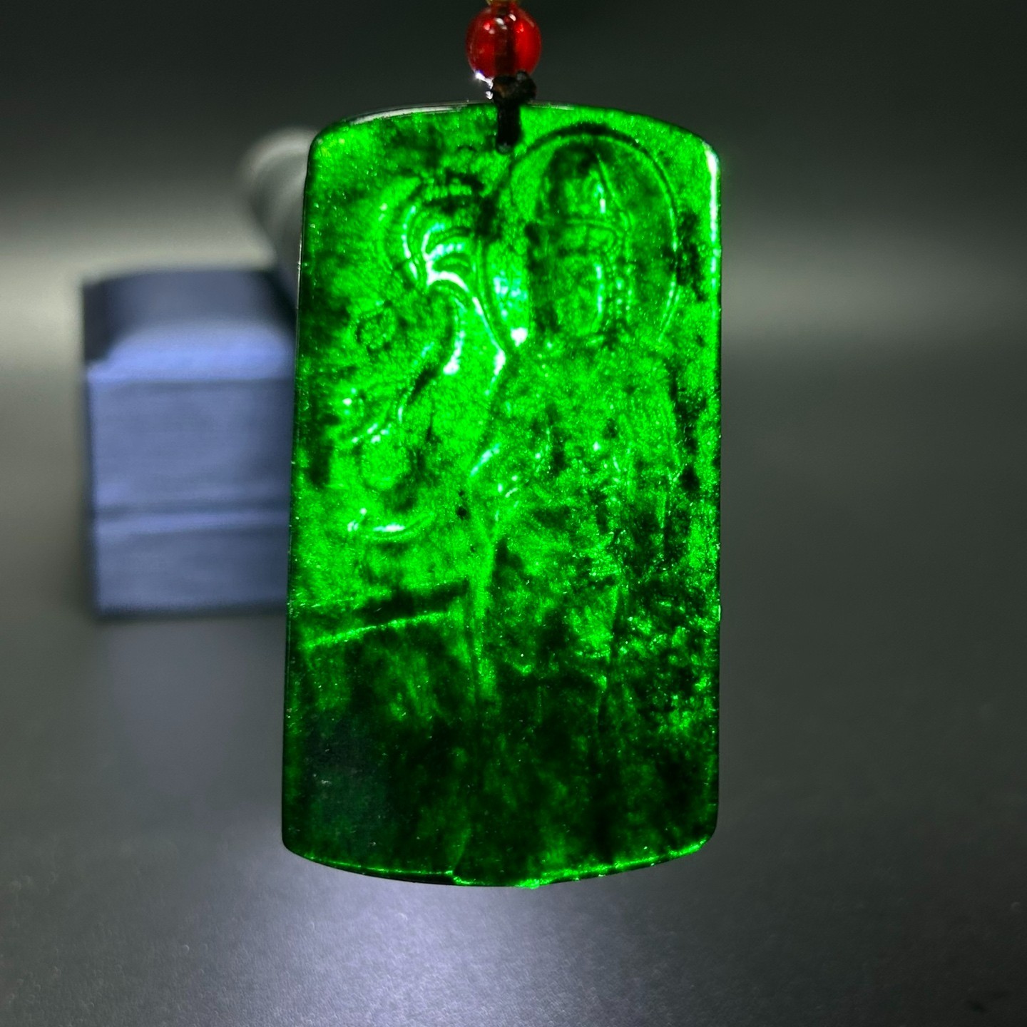 Natural ice green Burmese Jade Jadeite Carved Kwan-yin lucky Pendant&Necklaces