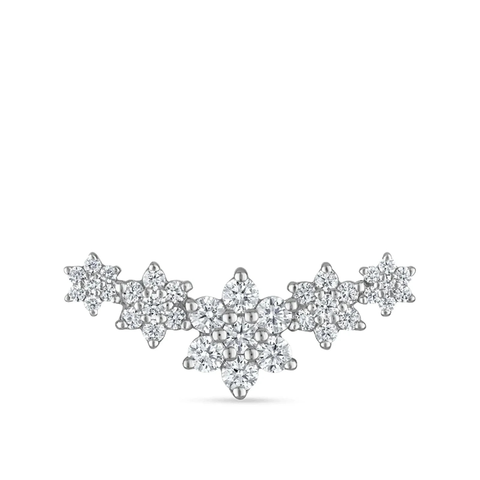 925 Sterling Silver Moissanite Floral Helix Cartilage Stud Earring