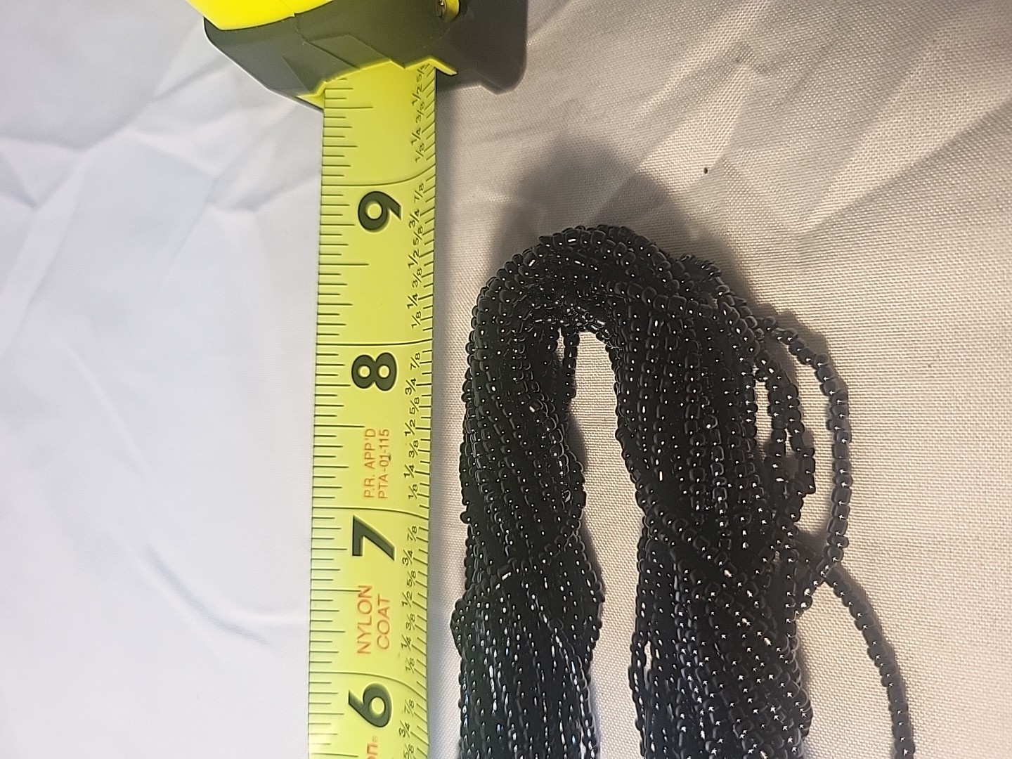 Multiple Strand Seed Bead Necklace Charcoal 16″