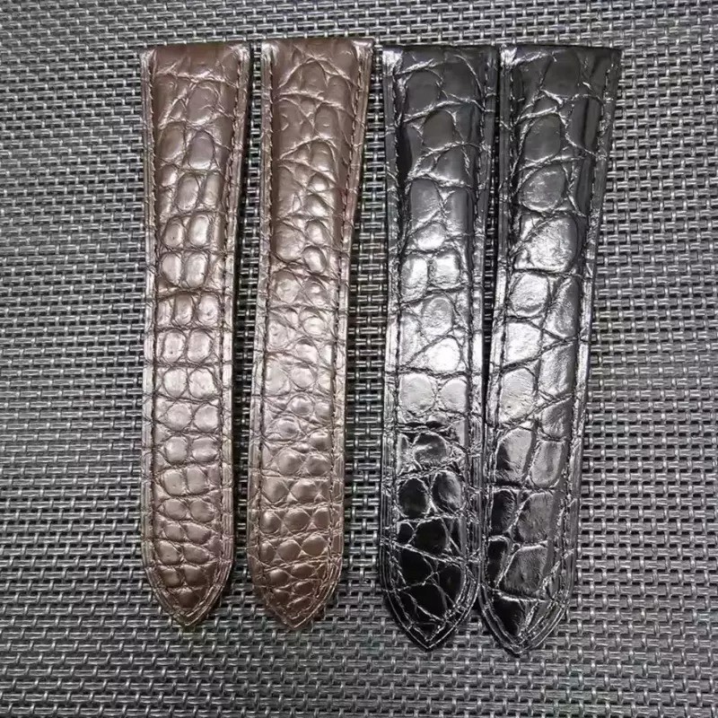 20mm 23mm Black Brown Croco Leather Watch Strap Fits Cartier Tank Models