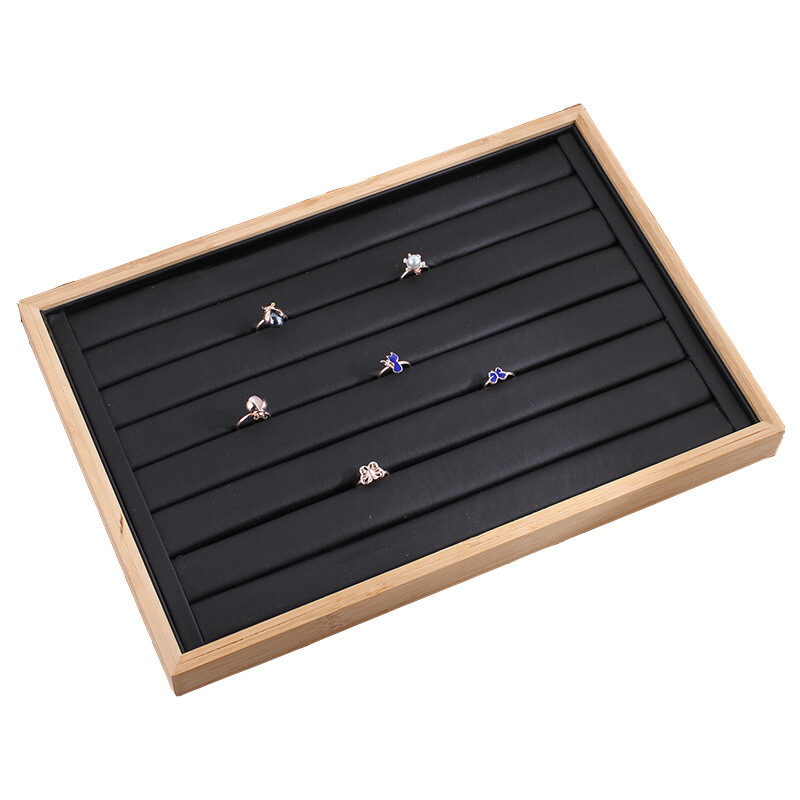 Bamboo Jewelry Display Tray Necklace Bracelet Ring Earring Organizer Showcase