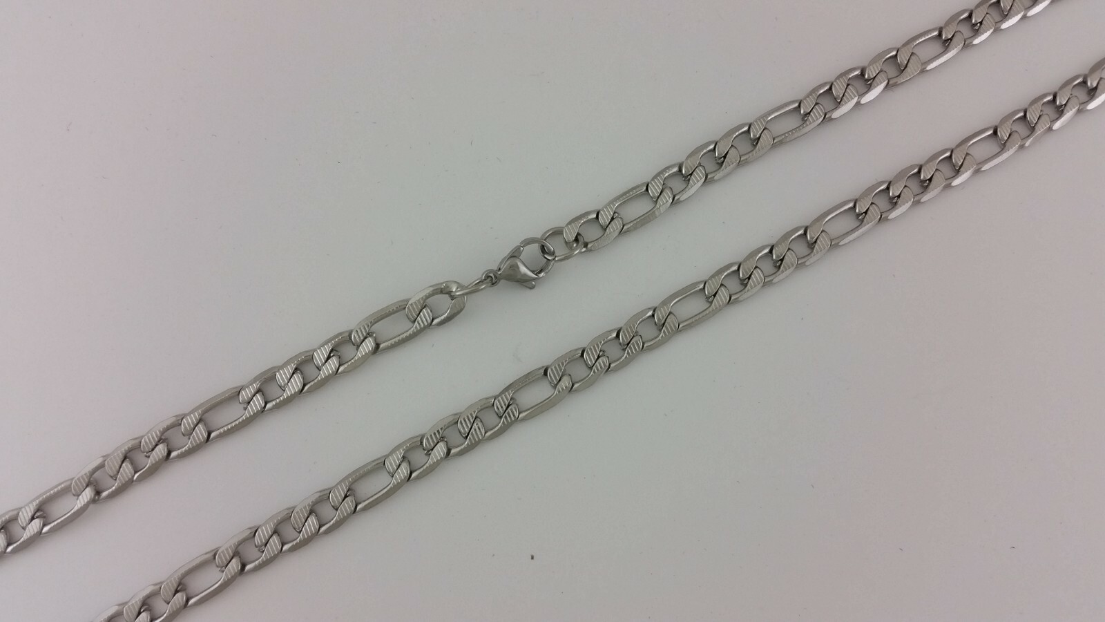 Stainless Steel Diamond Cut Figaro Link Chain Choker Necklace Anklet Bracelet