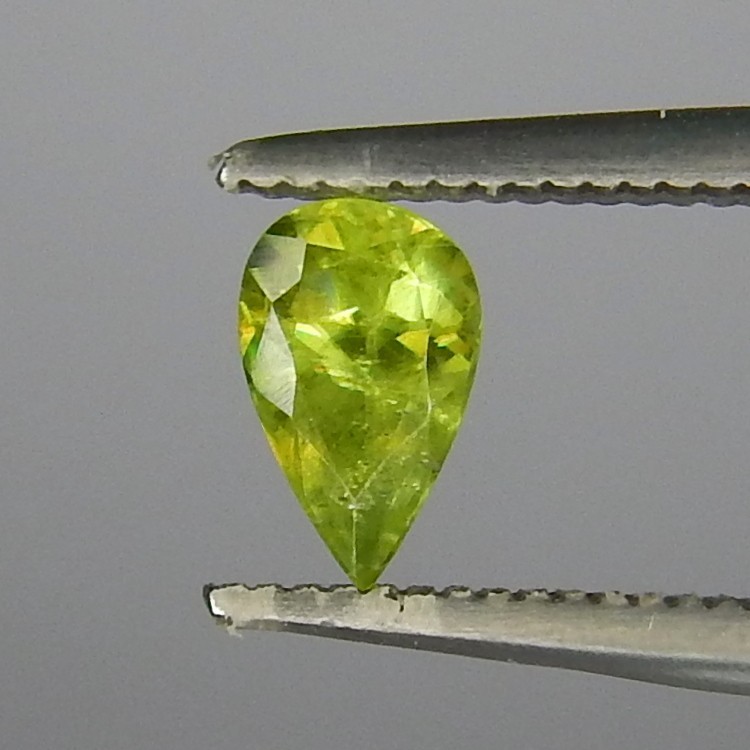 Green Sphene Pleochroic Flash Natural Earth Mined Unheated 7x4mm Faceted Pear