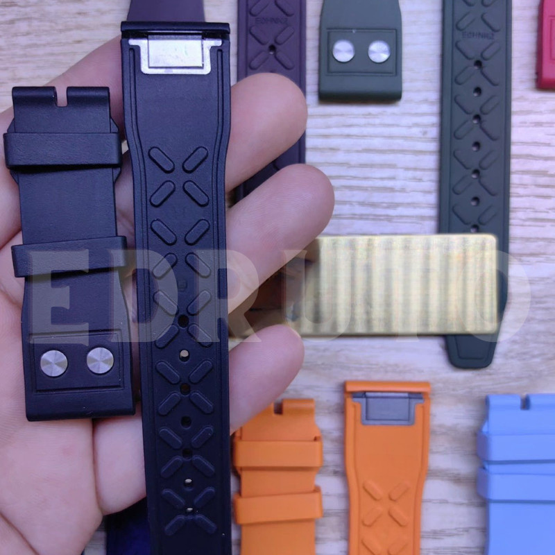 Replacement Quick Change 21mm FKM Rubber Watch Strap Fits IWC Pilot’s 43mm
