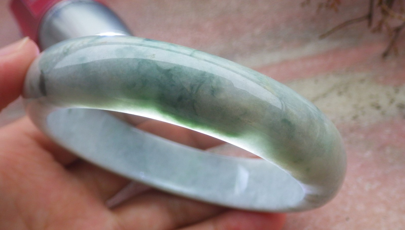 Video Certified Green Burma A JADE Jadeite Circle Bangle Bracelet 61 mm 404923