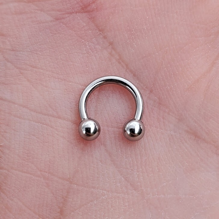 2 – 16g 6mm Septum Ring Circular Barbell Horseshoe Surgical Steel Tiny Small USA