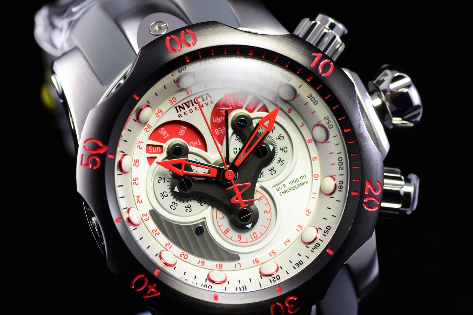 Invicta Reserve Venom 54mm Swiss Chronograph Gray Steel Diver Watch 1000M