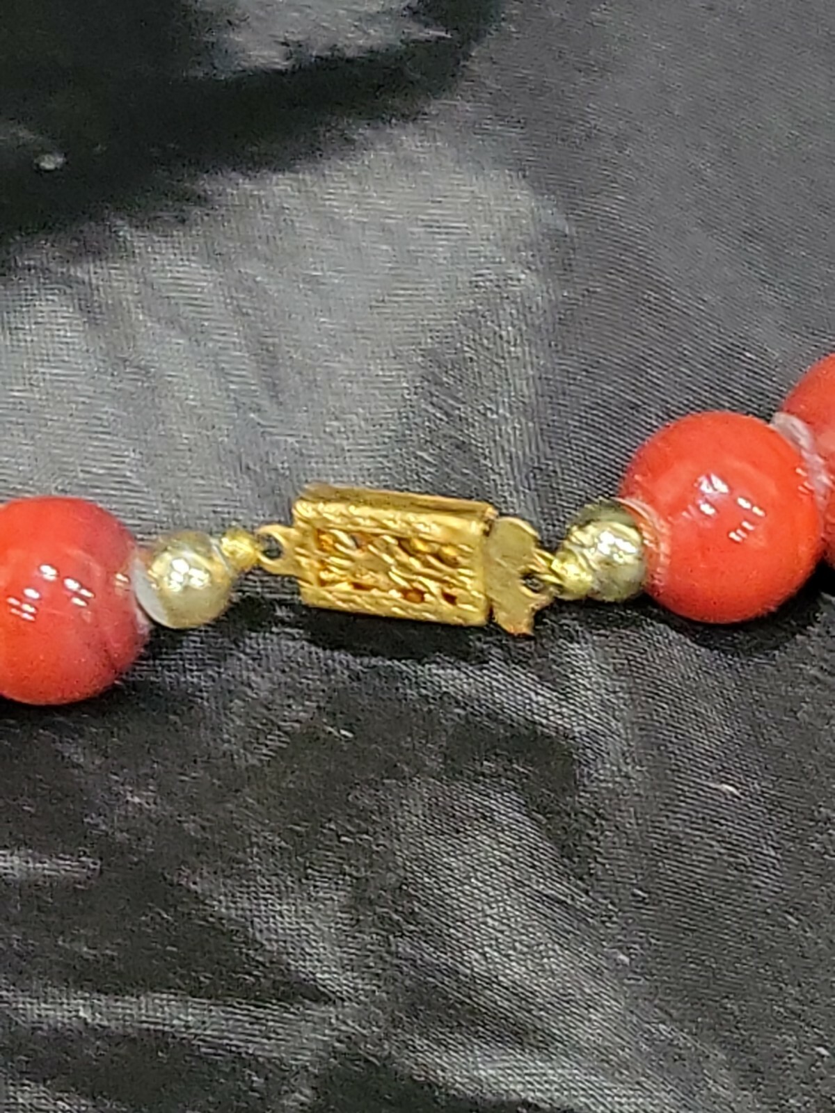 ANTIQUE CHINISE ZODIAC CARVED WATER BUFFALO BONE BEADS & RED STONE NECKLACE