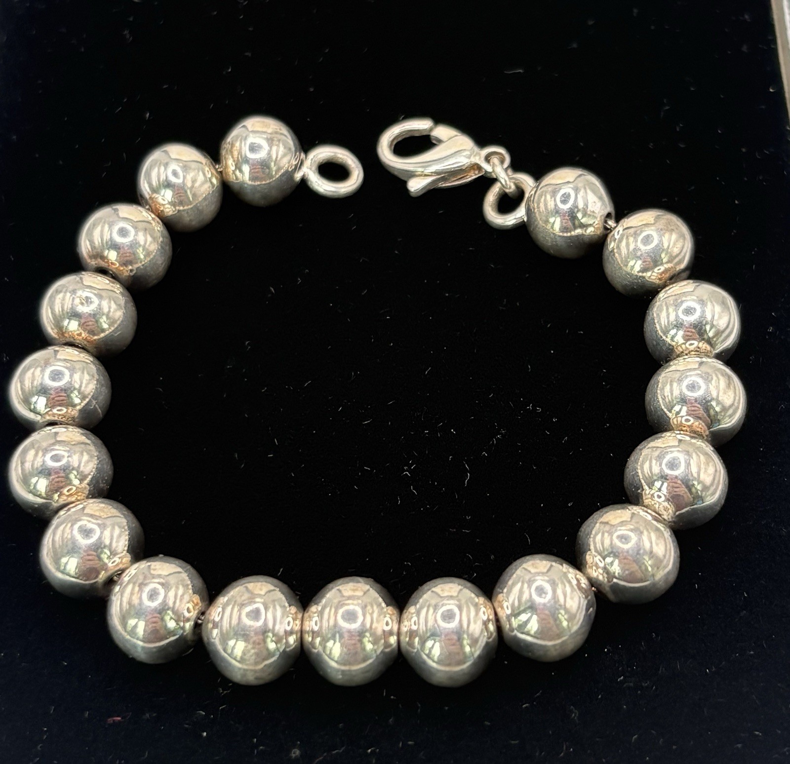 Vintage Sterling Silver 10.8mm Ball Bead Bracelet 7” – 19.72g