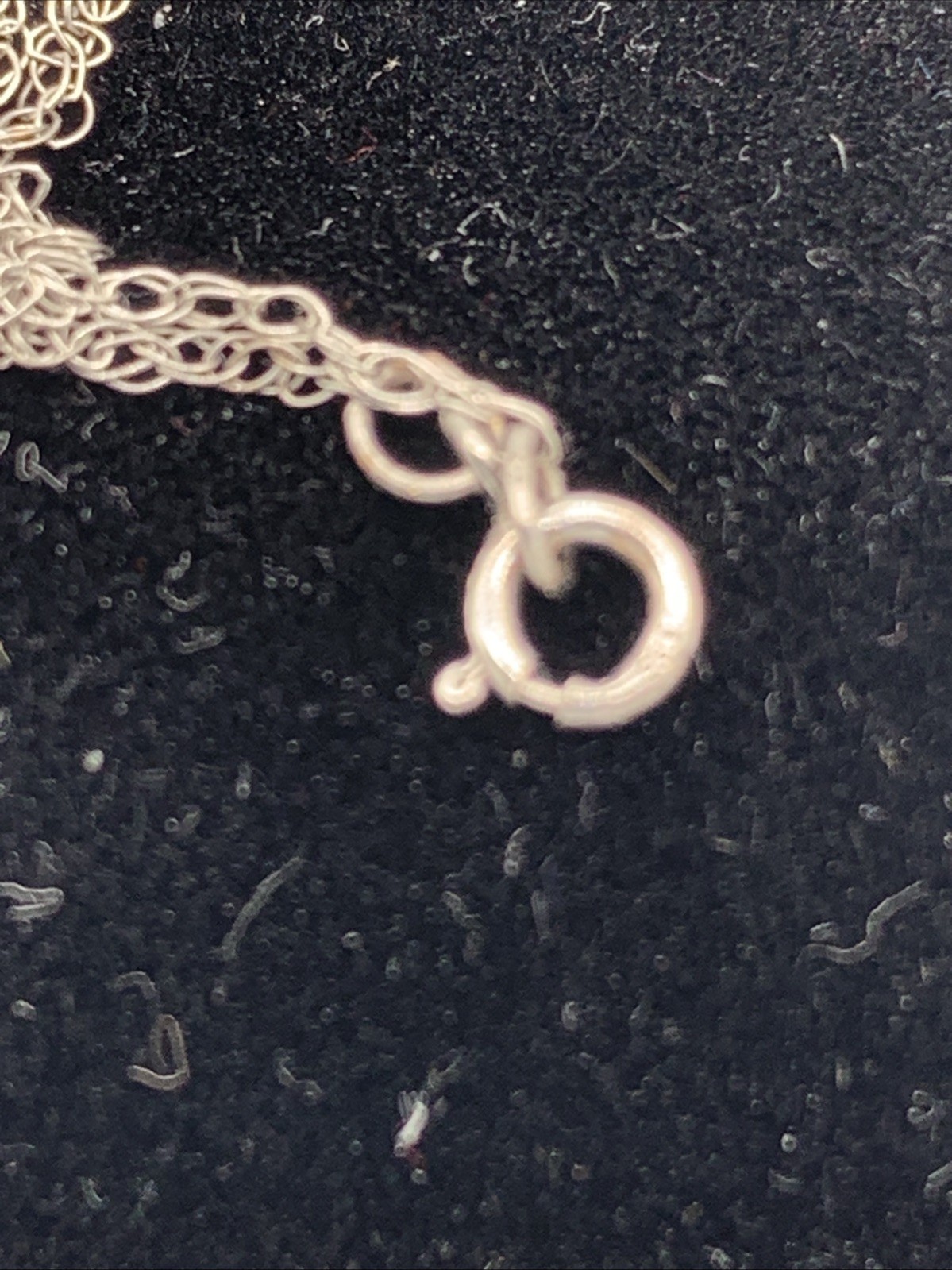 18″ 14k White GoldDiamond Pendant 1/4 Ct Tw, and a very small Spring Ring Clasp