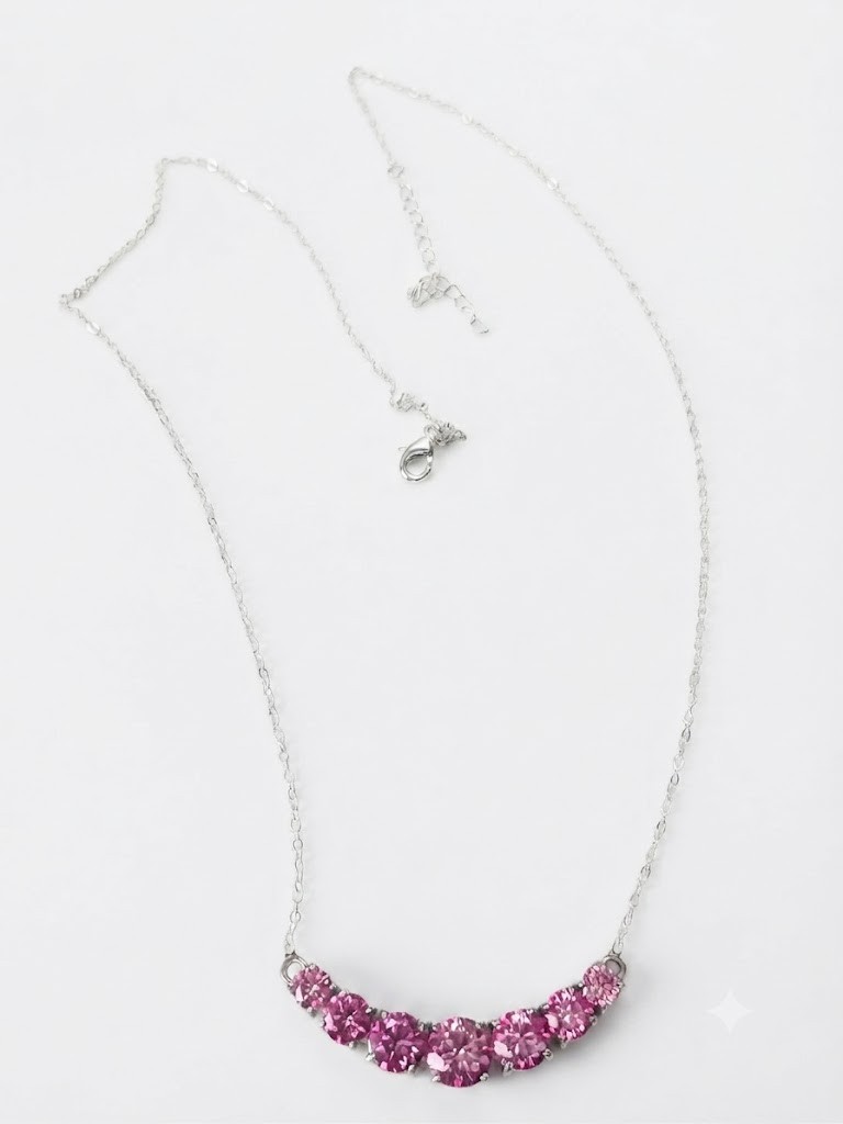 RARE 8.20 Ct Pink Diamond Necklace, Amazing Shine, FREE Diamond Studs