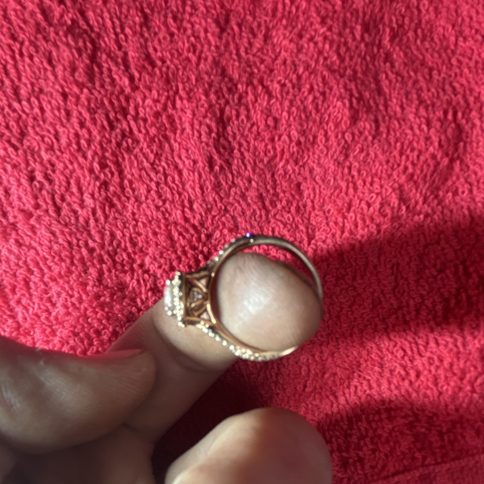 14k White Gold Cushion White/Colorless Diamond Cluster Cocktail Ring Size 7