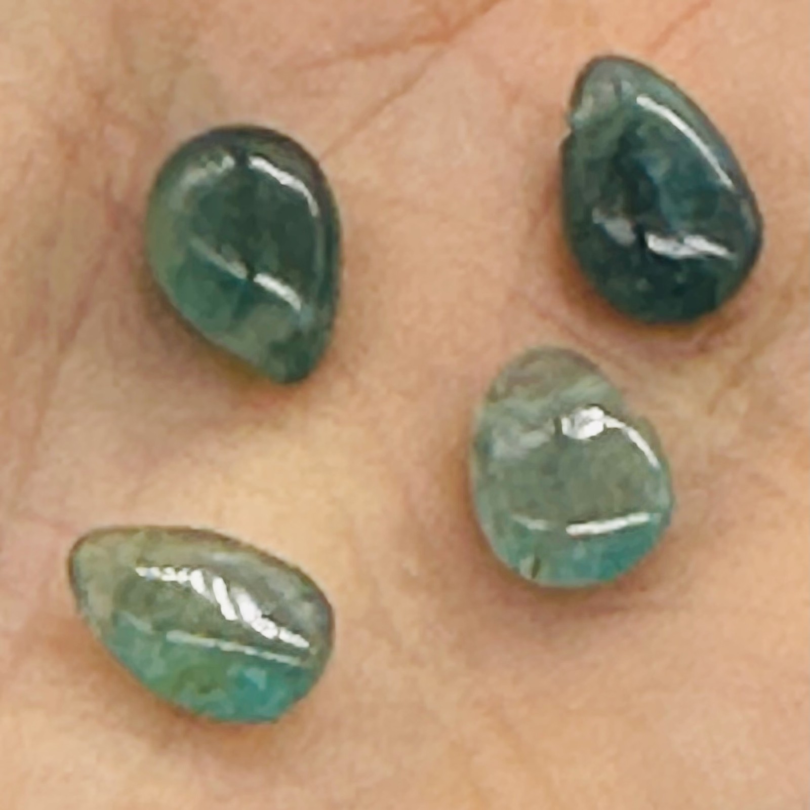 Grandidierite AAA Briolette Beads | 9x6x4 to 7x6x3mm | Aqua, Blue | 4 Beads |