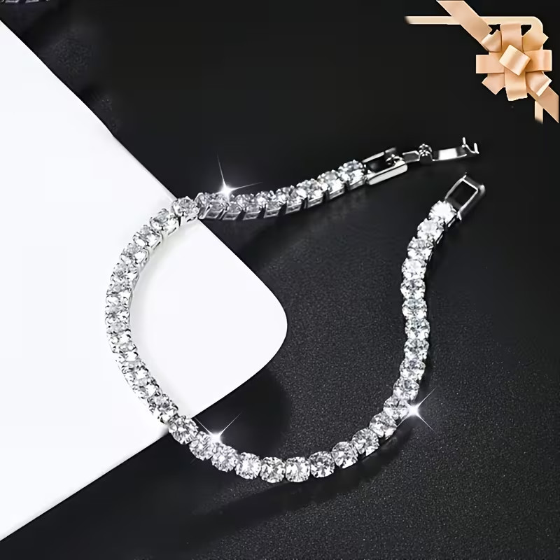 Tennis Bracelet 17.0 Ct Luxury 5mm Clear Sapphire 7.75″ L 18k White Gold Plated