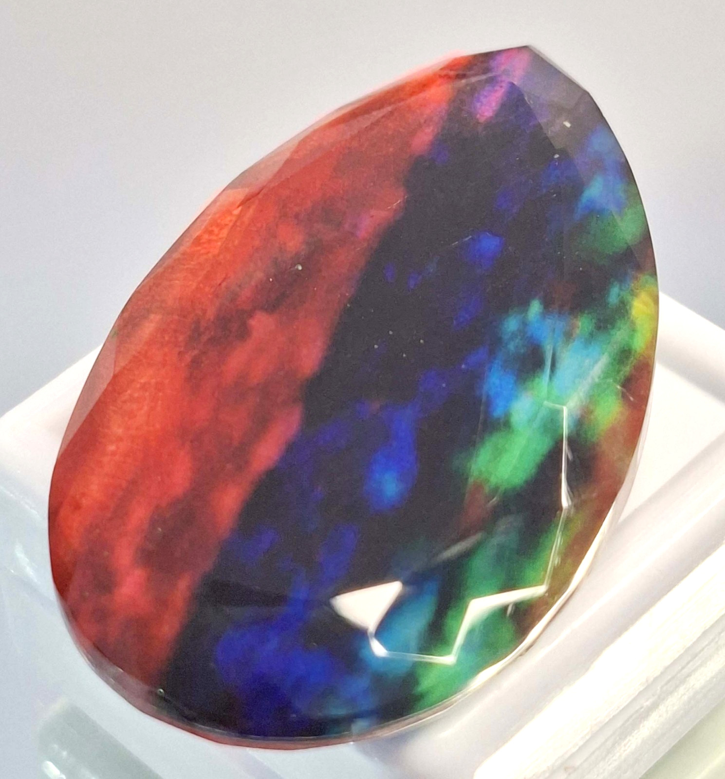 Awesome Doublet Ammolite Pear Cut 58-60 Ct Natural Loose Gemstone RK1027