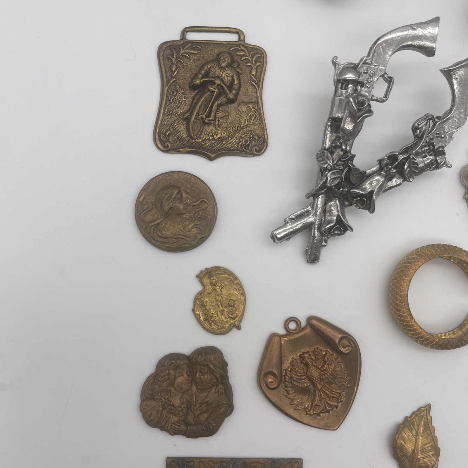 Vintage Metal Jewelry Making Findings Parts & Charms Mixed Lot