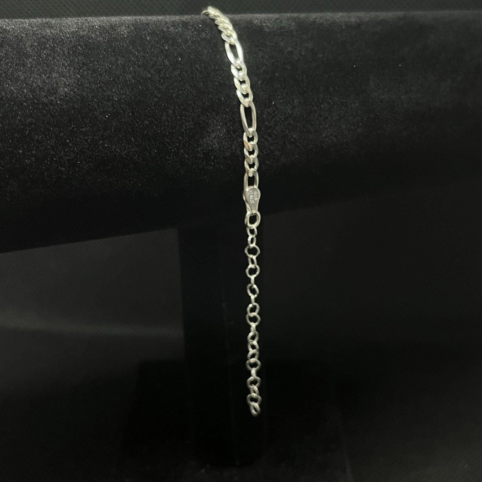 Tobillera De Plata 925 Con Diseño Fígaro, 925 Silver Anklet – 9 Inch
