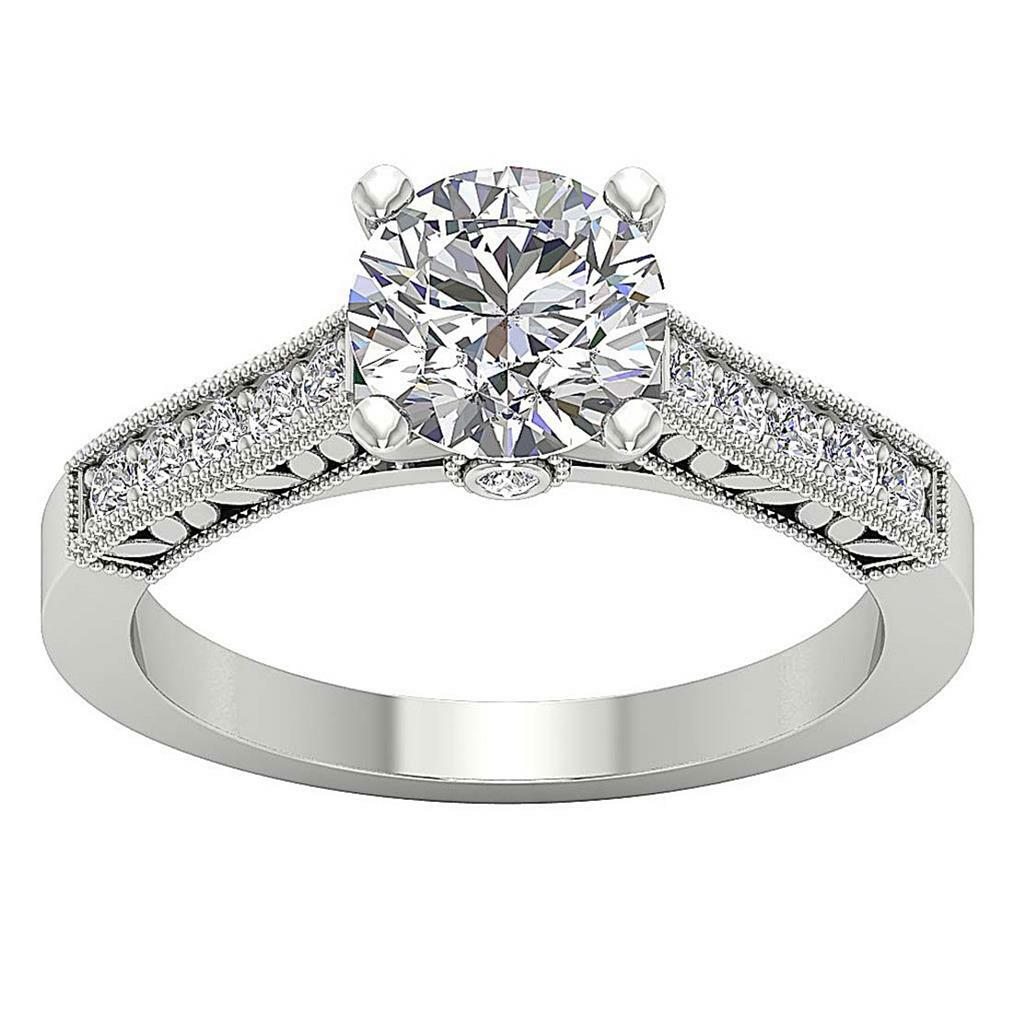 Solitaire Anniversary Ring I1 G 1.40 Ct Round Diamond 14K Yellow Gold 6.40 mm