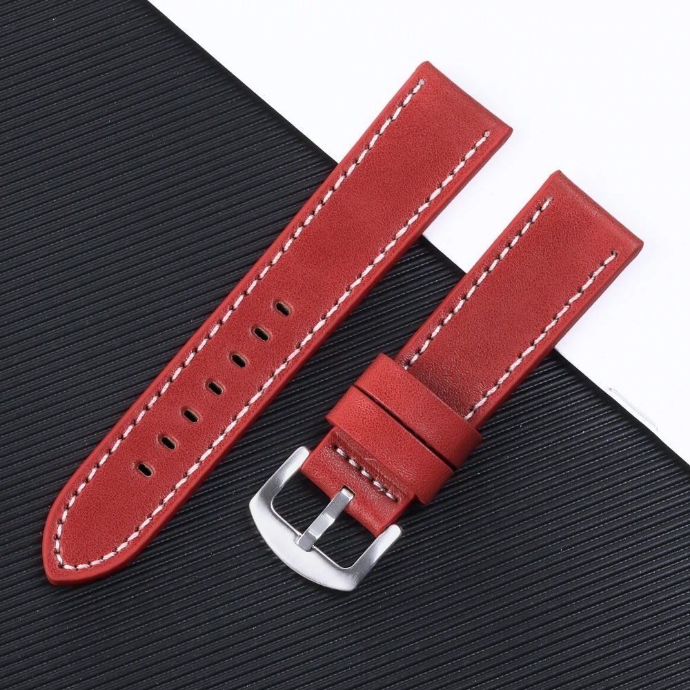 High Quality Leather Watch Band Straps mens stitched Wristband 18 20 22 24mm