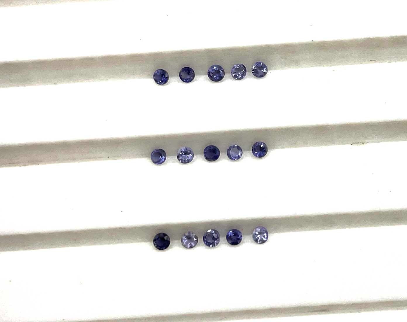 Natural Iolite Round Cut Loose Gemstone Lot 100 Pcs 1.50 MM