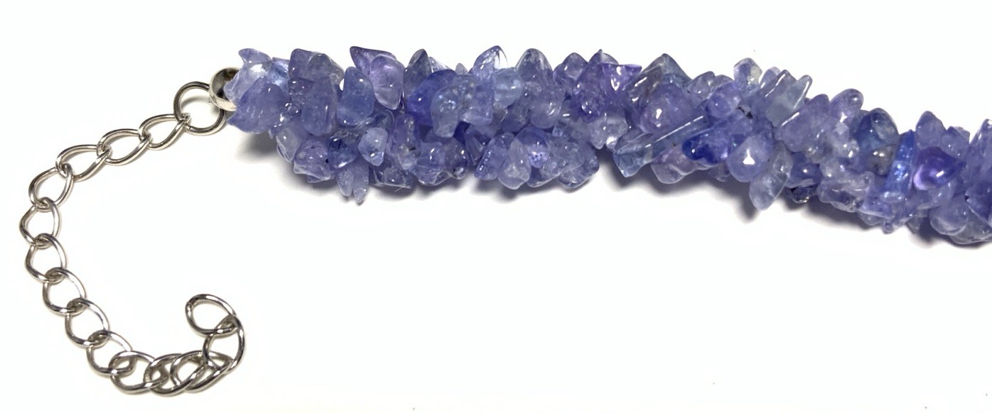 Sterling Silver 925 Amethyst Beaded Chain Bracelet 9.5-inches MA08