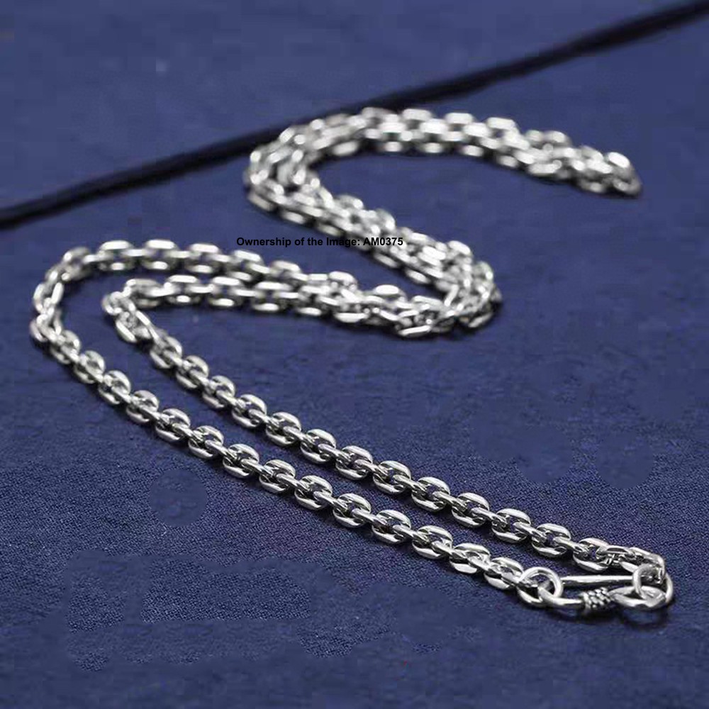 Pure 925 Sterling Silver Necklace – 4mm Cable Link Chain Necklace 50-70cm
