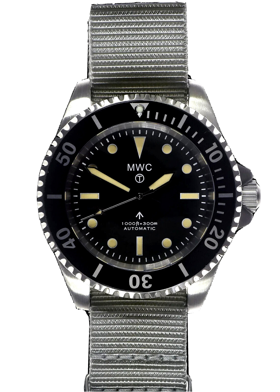 MWC 24 Jewel Classic 1982 Pattern Retro Divers Watch + Sapphire Crystal -No Date